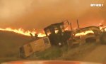 Lustiges Video : Knapp den Flammen entkommen