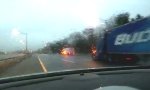 Blitzeis auf der Autobahn