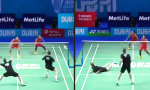 Hartes Badminton-Duell