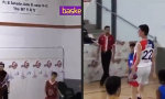 Zölfjähriger Riese räumt beim Basketball ab