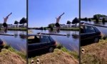 Funny Video - Autodach-Sprungbrett am See